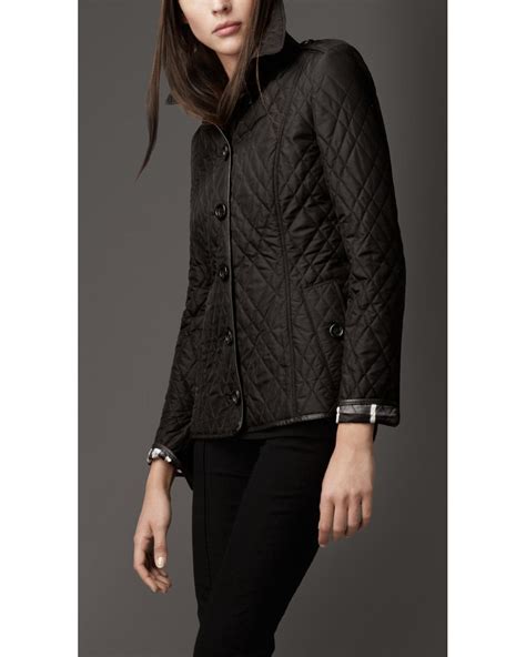 burberry leather trim quilted jacket|Burberry quilted jacket nordstrom.